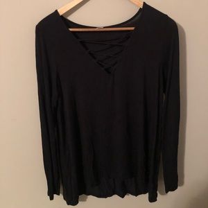 Long Sleeved Criss Cross Top